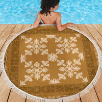 Hawaiian Quilt Pattern Beach Blanket Gold Hawaii Culture Tropical LT9 - Polynesian Pride