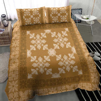 Hawaiian Quilt Pattern Bedding Set Gold Hawaii Culture Tropical LT9 - Polynesian Pride