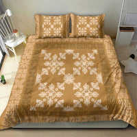 Hawaiian Quilt Pattern Bedding Set Gold Hawaii Culture Tropical LT9 - Polynesian Pride