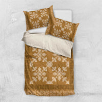 Hawaiian Quilt Pattern Bedding Set Gold Hawaii Culture Tropical LT9 US Twin 172cm x 218cm Gold - Polynesian Pride
