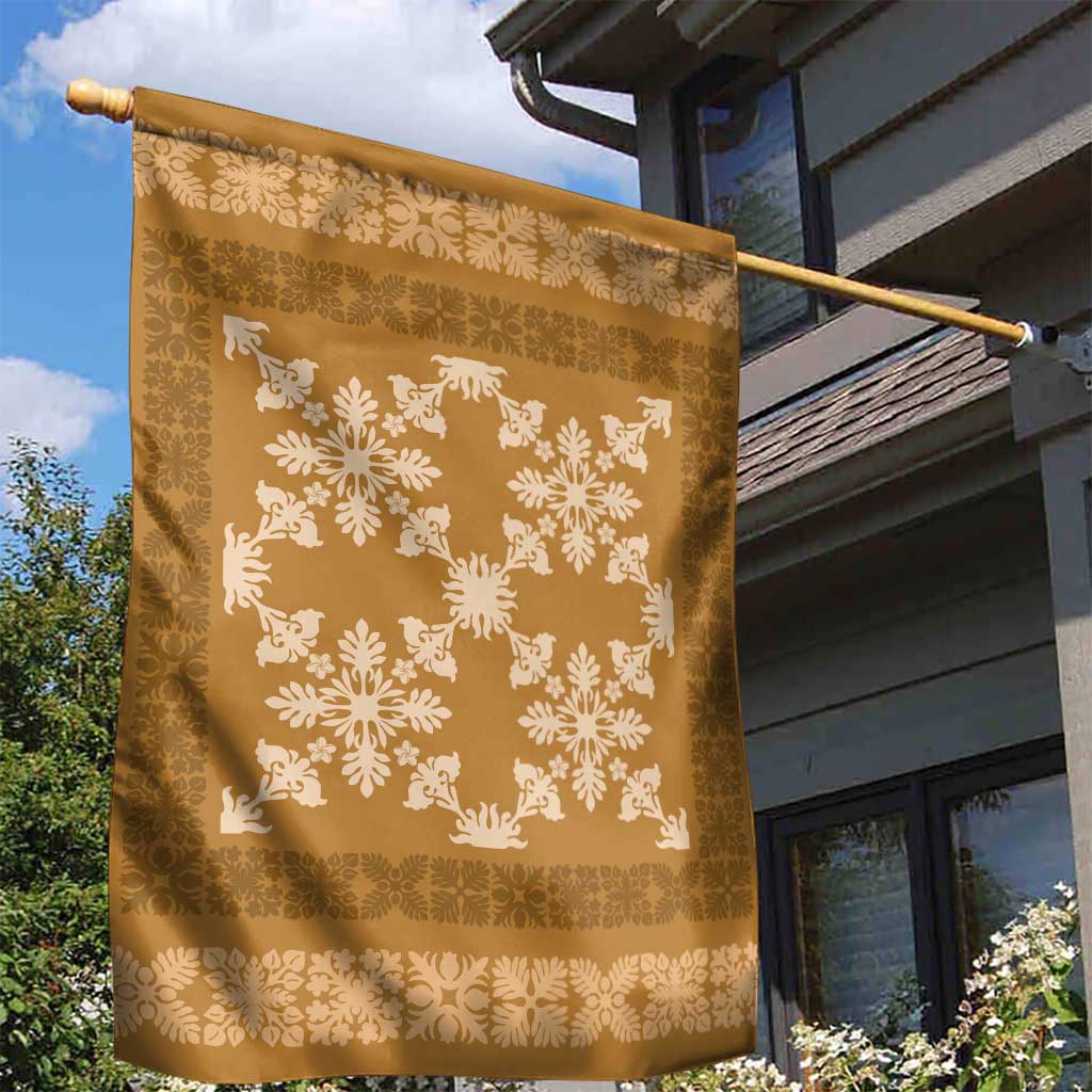 Hawaiian Quilt Pattern Garden Flag Gold Hawaii Culture Tropical LT9 - Polynesian Pride