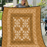 Hawaiian Quilt Pattern Quilt Gold Hawaii Culture Tropical LT9 Gold - Polynesian Pride