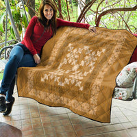 Hawaiian Quilt Pattern Quilt Gold Hawaii Culture Tropical LT9 - Polynesian Pride