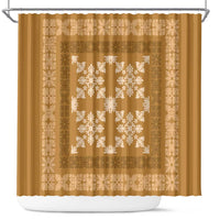 Hawaiian Quilt Pattern Shower Curtain Gold Hawaii Culture Tropical LT9 Gold - Polynesian Pride