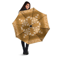 Hawaiian Quilt Pattern Umbrella Gold Hawaii Culture Tropical LT9 - Polynesian Pride