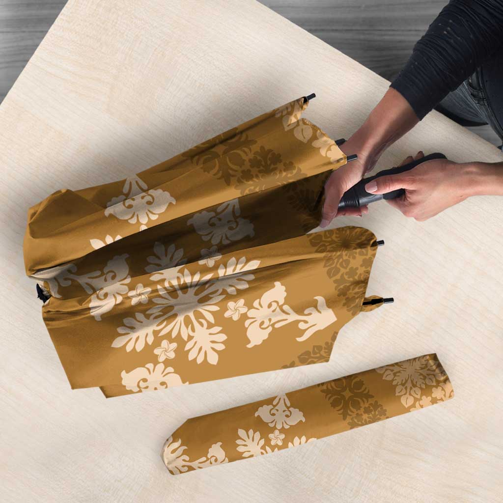 Hawaiian Quilt Pattern Umbrella Gold Hawaii Culture Tropical LT9 - Polynesian Pride