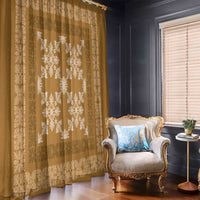 Hawaiian Quilt Pattern Window Curtain Gold Hawaii Culture Tropical LT9 - Polynesian Pride