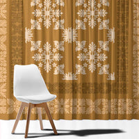 Hawaiian Quilt Pattern Window Curtain Gold Hawaii Culture Tropical LT9 - Polynesian Pride
