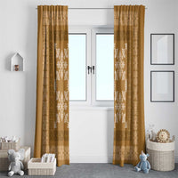 Hawaiian Quilt Pattern Window Curtain Gold Hawaii Culture Tropical LT9 - Polynesian Pride