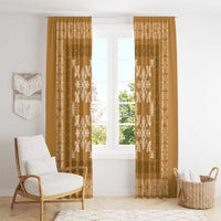 Hawaiian Quilt Pattern Window Curtain Gold Hawaii Culture Tropical LT9 - Polynesian Pride