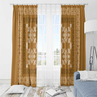 Hawaiian Quilt Pattern Window Curtain Gold Hawaii Culture Tropical LT9 - Polynesian Pride