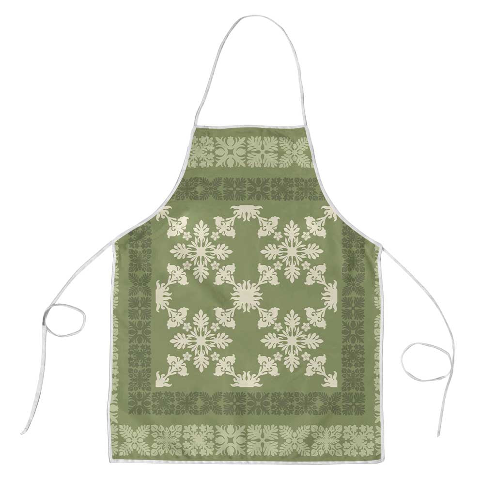 Hawaiian Quilt Pattern Apron Lime Hawaii Culture Tropical LT9 Lime - Polynesian Pride