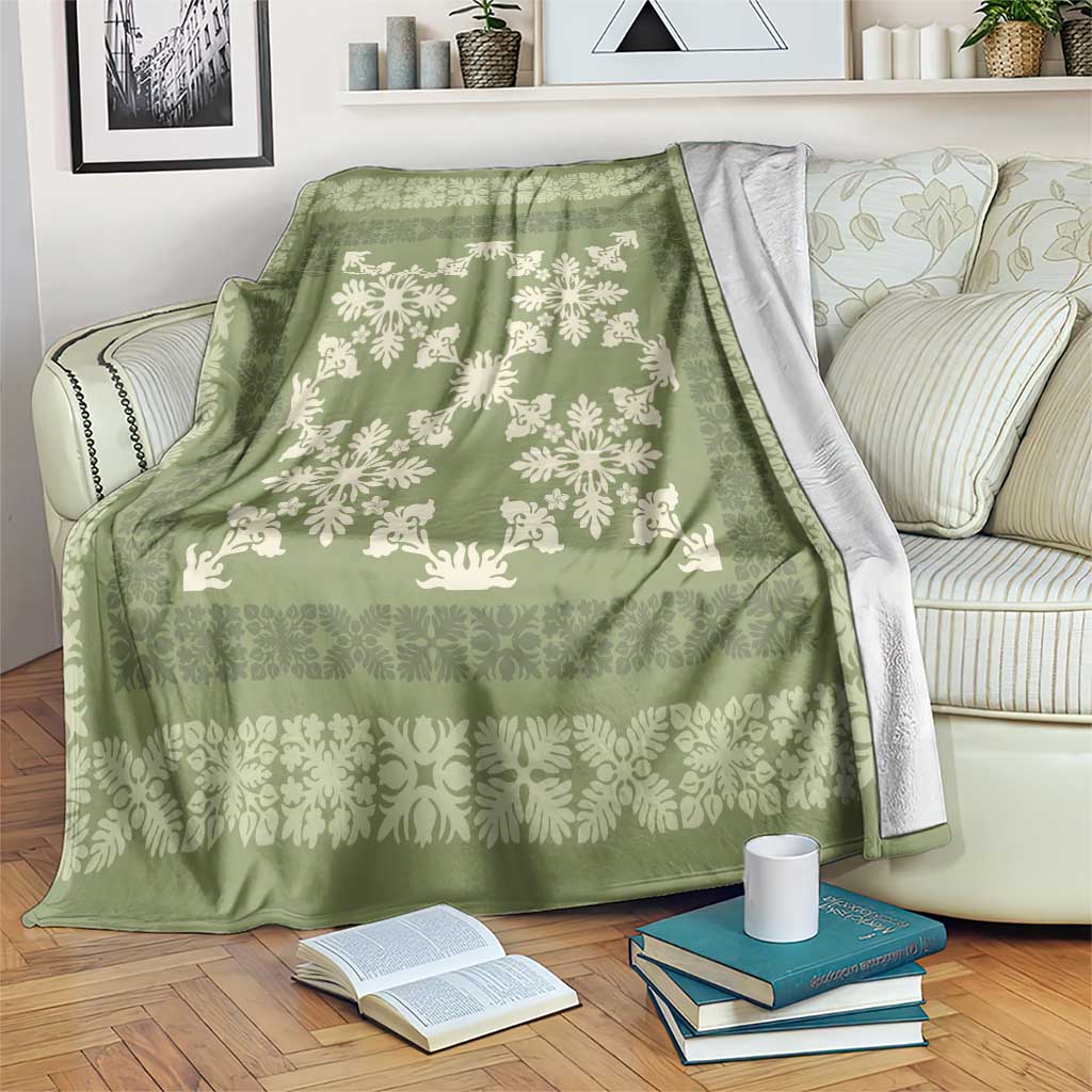 Hawaiian Quilt Pattern Blanket Lime Hawaii Culture Tropical LT9 Lime - Polynesian Pride