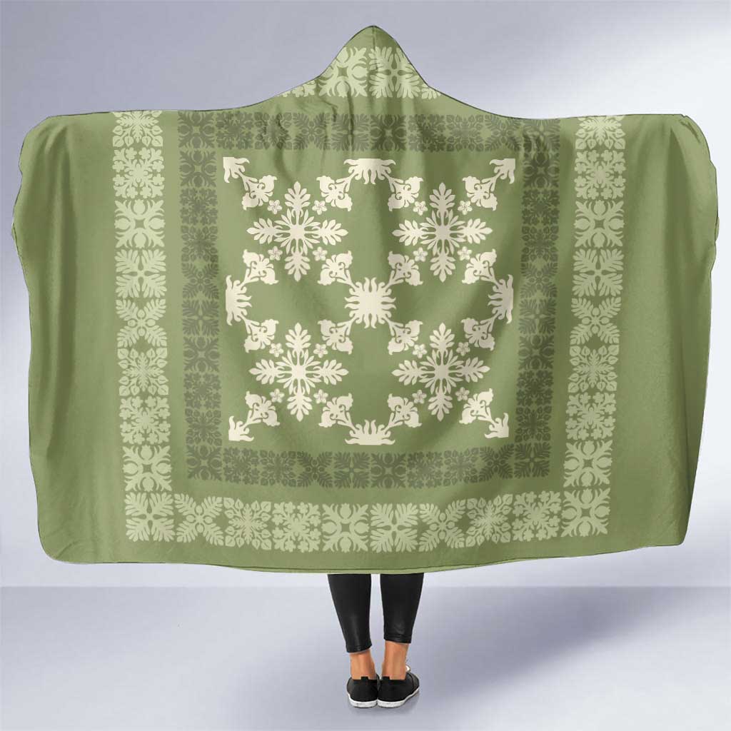 Hawaiian Quilt Pattern Hooded Blanket Lime Hawaii Culture Tropical LT9 One Size Lime - Polynesian Pride
