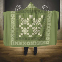 Hawaiian Quilt Pattern Hooded Blanket Lime Hawaii Culture Tropical LT9 - Polynesian Pride