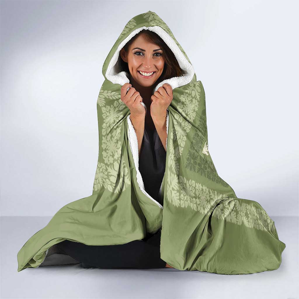 Hawaiian Quilt Pattern Hooded Blanket Lime Hawaii Culture Tropical LT9 - Polynesian Pride