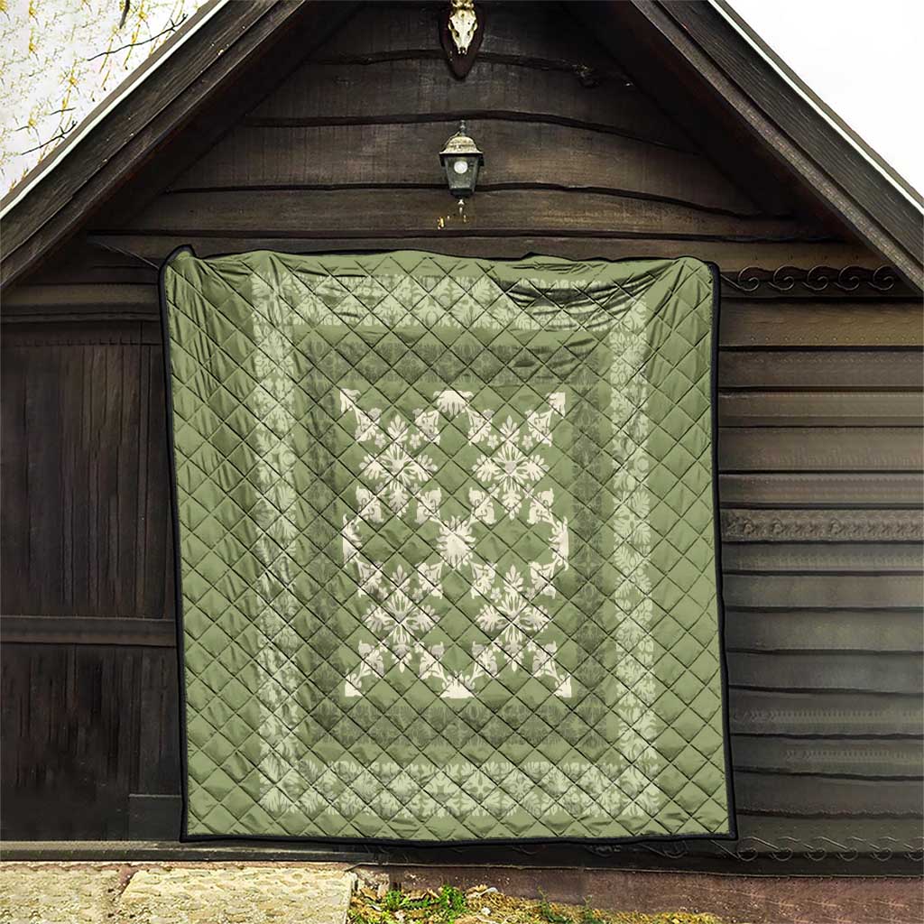Hawaiian Quilt Pattern Quilt Lime Hawaii Culture Tropical LT9 - Polynesian Pride