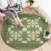 Hawaiian Quilt Pattern Round Carpet Lime Hawaii Culture Tropical LT9 - Polynesian Pride
