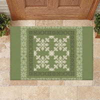 Hawaiian Quilt Pattern Rubber Doormat Lime Hawaii Culture Tropical LT9 Lime - Polynesian Pride