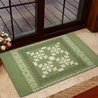 Hawaiian Quilt Pattern Rubber Doormat Lime Hawaii Culture Tropical LT9 - Polynesian Pride