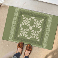 Hawaiian Quilt Pattern Rubber Doormat Lime Hawaii Culture Tropical LT9 - Polynesian Pride