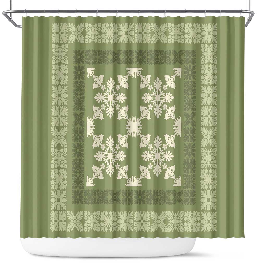 Hawaiian Quilt Pattern Shower Curtain Lime Hawaii Culture Tropical LT9 Lime - Polynesian Pride