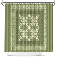 Hawaiian Quilt Pattern Shower Curtain Lime Hawaii Culture Tropical LT9 Lime - Polynesian Pride
