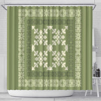 Hawaiian Quilt Pattern Shower Curtain Lime Hawaii Culture Tropical LT9 - Polynesian Pride