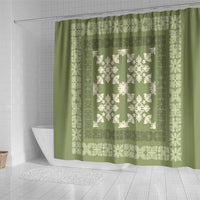 Hawaiian Quilt Pattern Shower Curtain Lime Hawaii Culture Tropical LT9 - Polynesian Pride