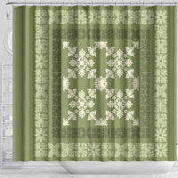 Hawaiian Quilt Pattern Shower Curtain Lime Hawaii Culture Tropical LT9 - Polynesian Pride