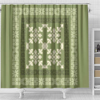 Hawaiian Quilt Pattern Shower Curtain Lime Hawaii Culture Tropical LT9 - Polynesian Pride
