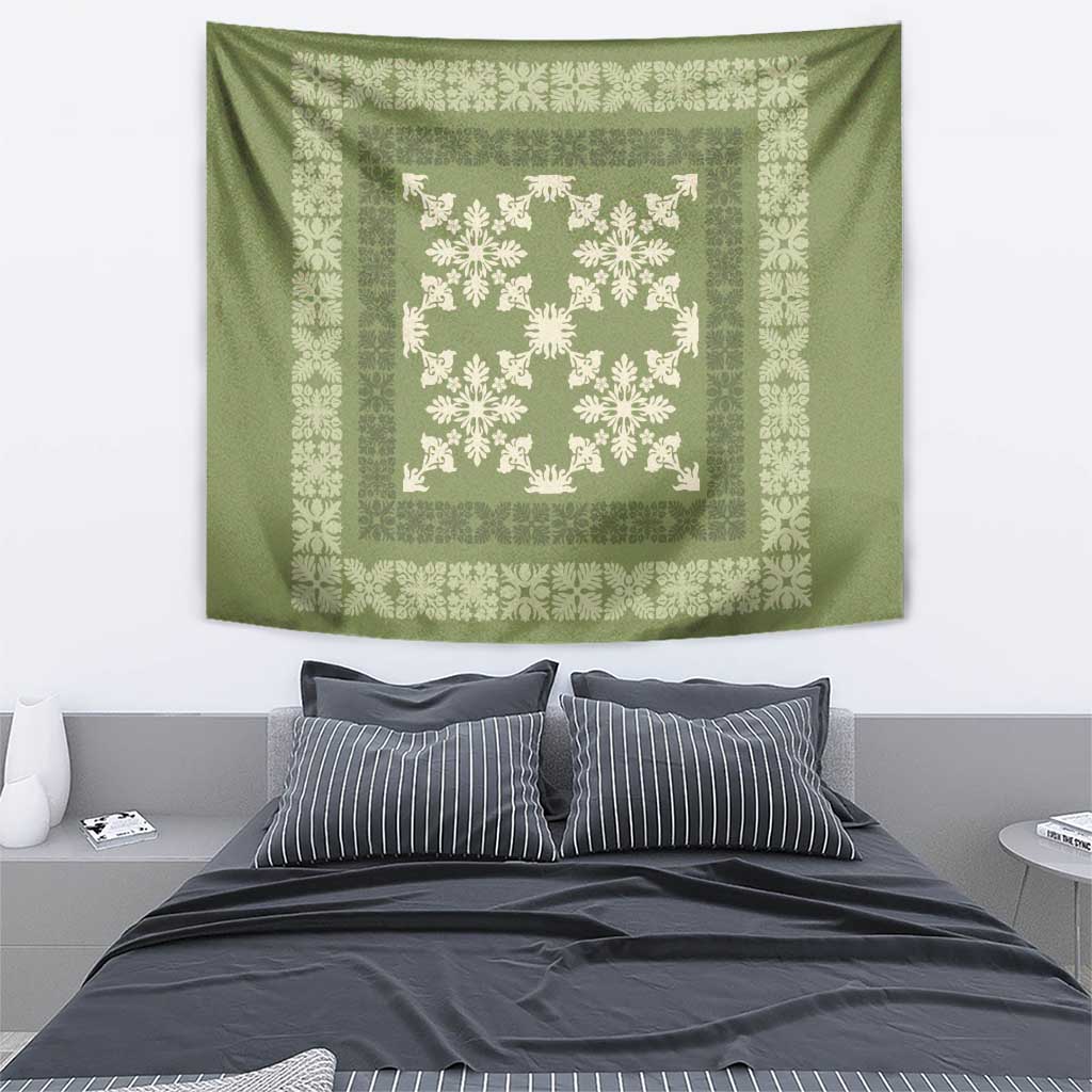 Hawaiian Quilt Pattern Tapestry Lime Hawaii Culture Tropical LT9 - Polynesian Pride