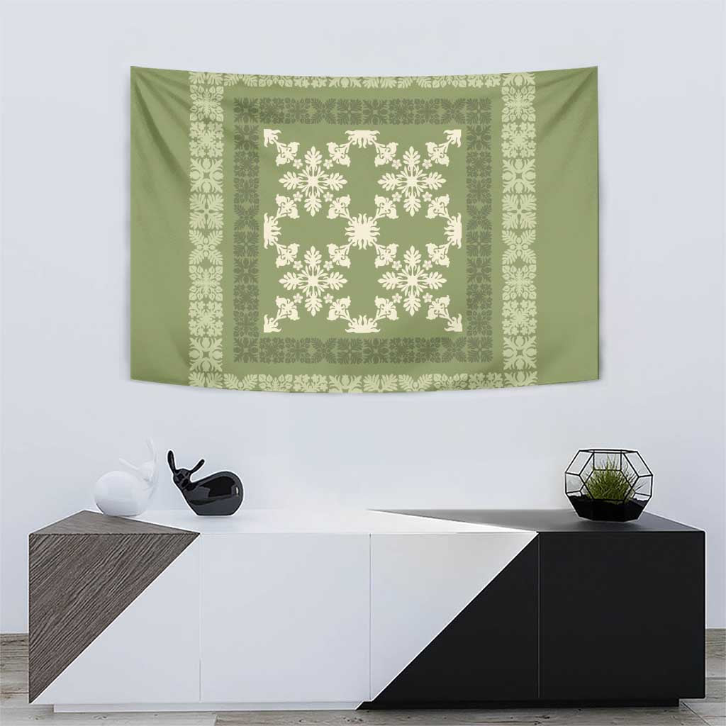 Hawaiian Quilt Pattern Tapestry Lime Hawaii Culture Tropical LT9 - Polynesian Pride