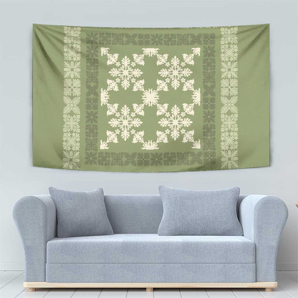 Hawaiian Quilt Pattern Tapestry Lime Hawaii Culture Tropical LT9 - Polynesian Pride