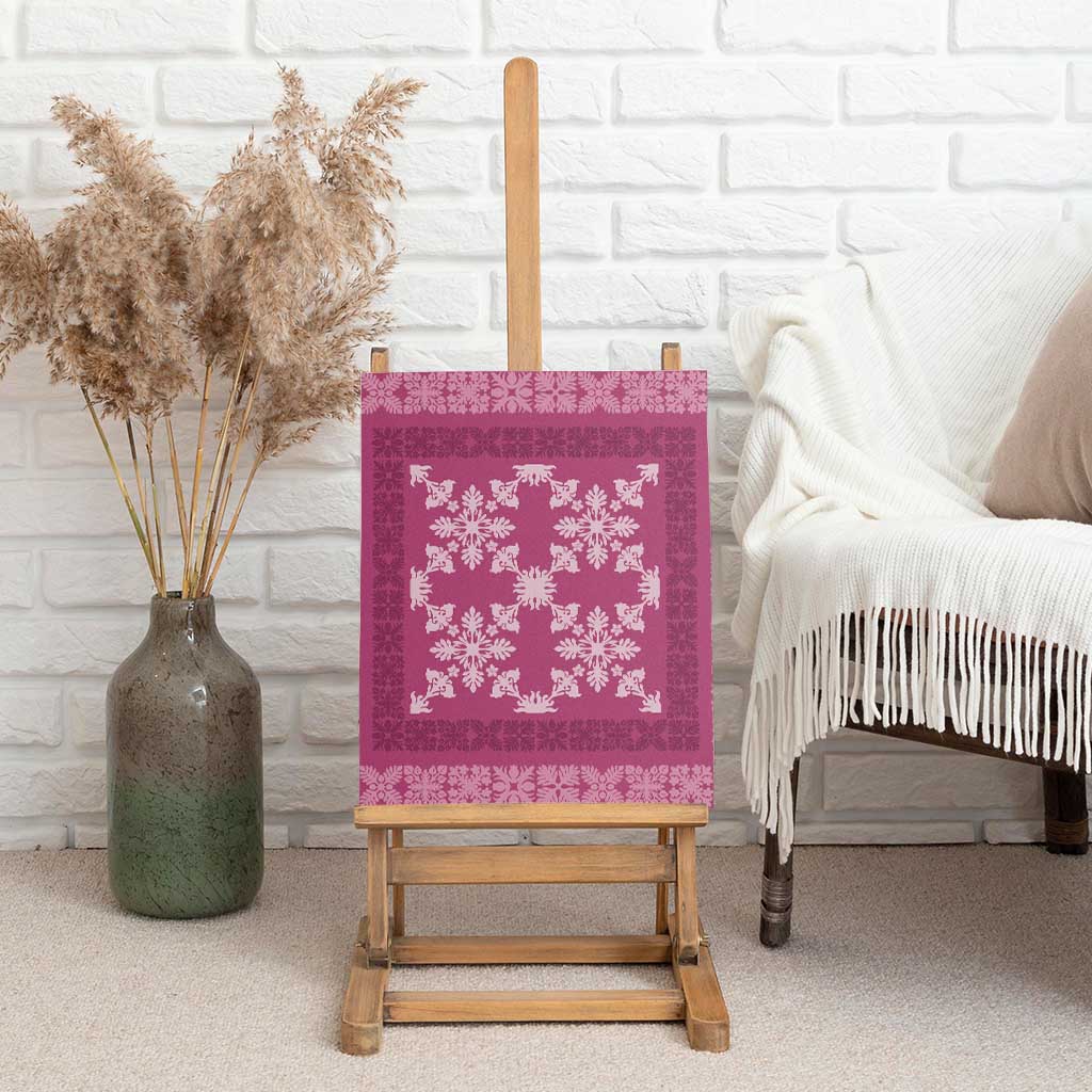 Hawaiian Quilt Pattern Canvas Wall Art Pink Hawaii Culture Tropical LT9 - Polynesian Pride