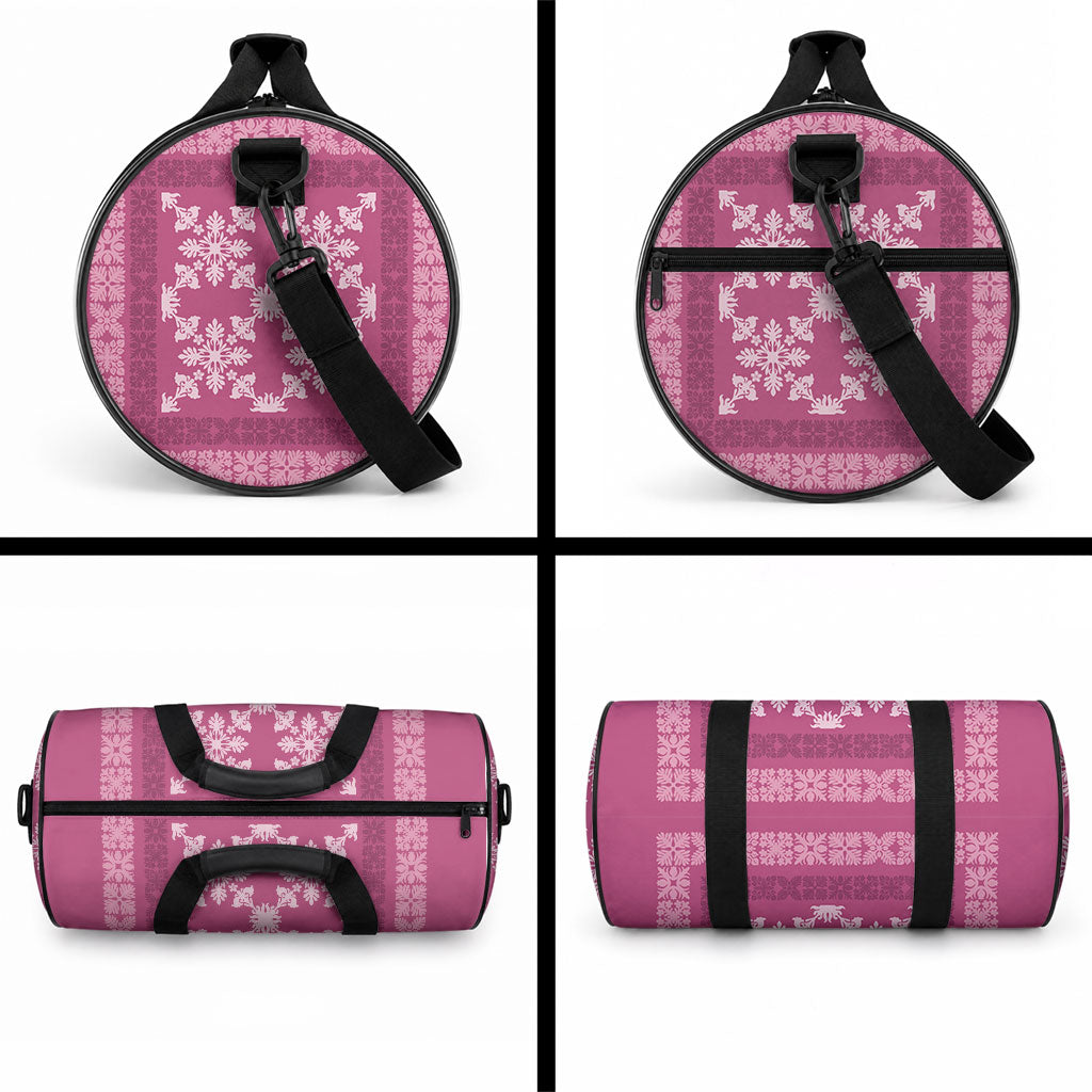 Hawaiian Quilt Pattern Duffle Bag Pink Hawaii Culture Tropical LT9 - Polynesian Pride