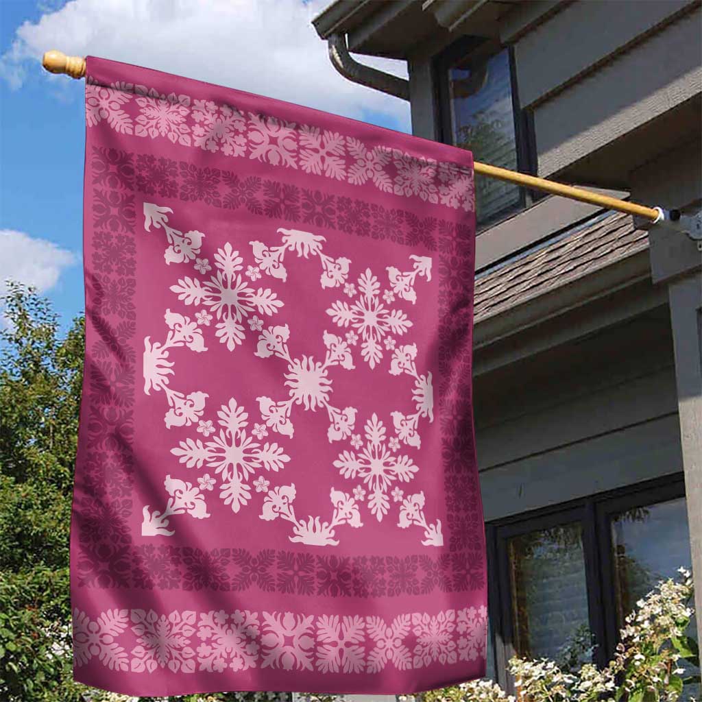 Hawaiian Quilt Pattern Garden Flag Pink Hawaii Culture Tropical LT9 - Polynesian Pride
