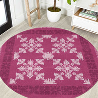 Hawaiian Quilt Pattern Round Carpet Pink Hawaii Culture Tropical LT9 Pink - Polynesian Pride