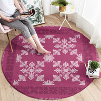 Hawaiian Quilt Pattern Round Carpet Pink Hawaii Culture Tropical LT9 - Polynesian Pride