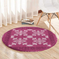 Hawaiian Quilt Pattern Round Carpet Pink Hawaii Culture Tropical LT9 - Polynesian Pride