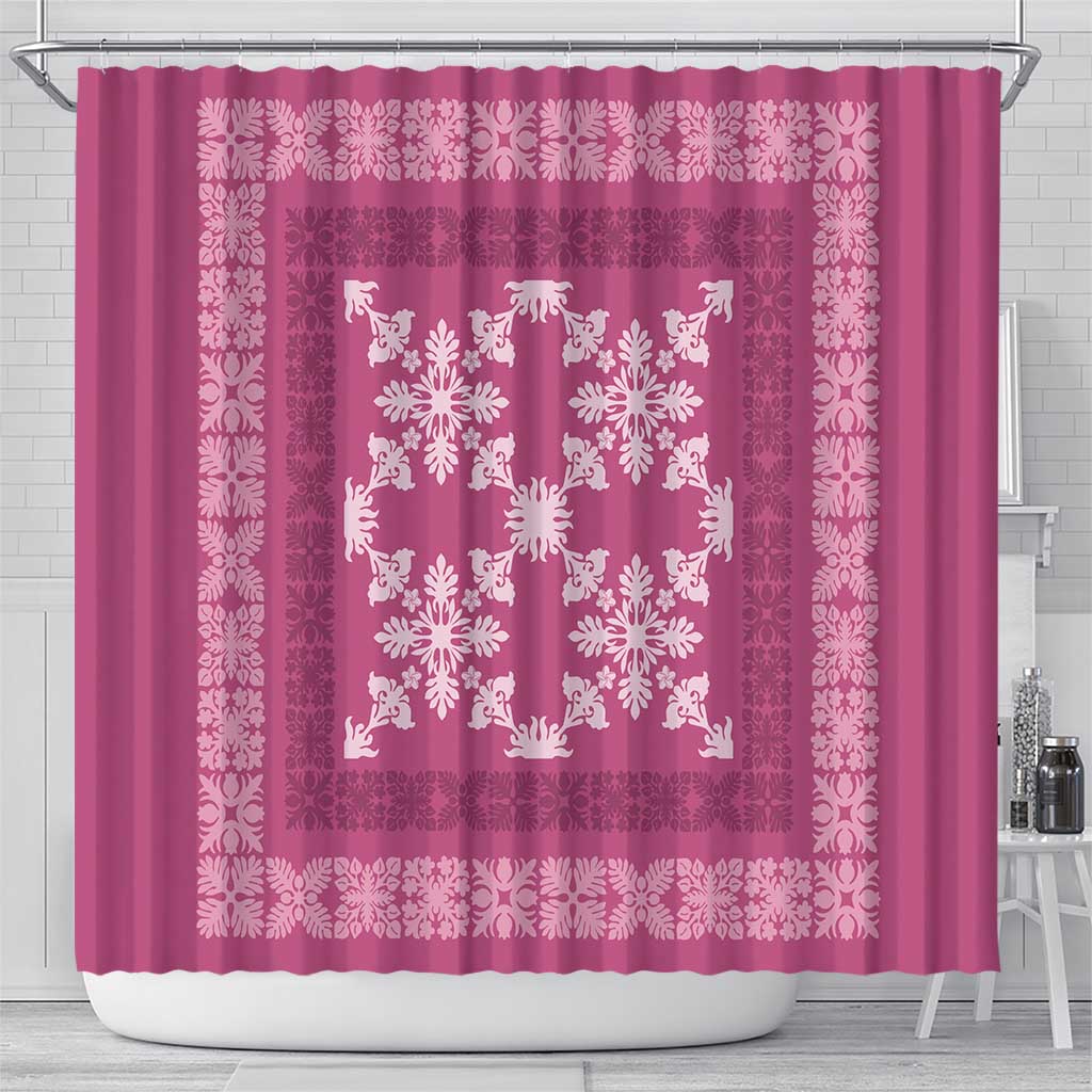 Hawaiian Quilt Pattern Shower Curtain Pink Hawaii Culture Tropical LT9 - Polynesian Pride