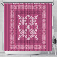 Hawaiian Quilt Pattern Shower Curtain Pink Hawaii Culture Tropical LT9 - Polynesian Pride