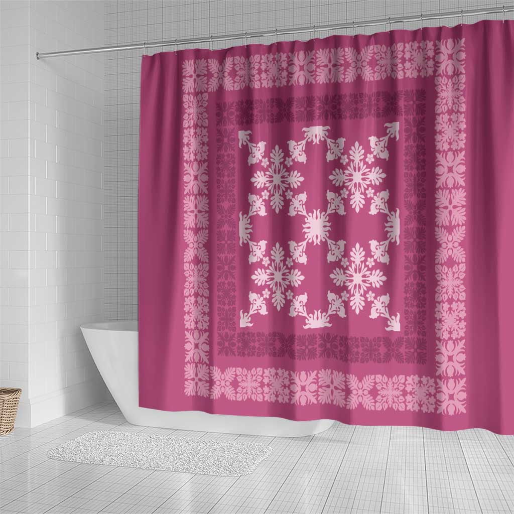 Hawaiian Quilt Pattern Shower Curtain Pink Hawaii Culture Tropical LT9 - Polynesian Pride