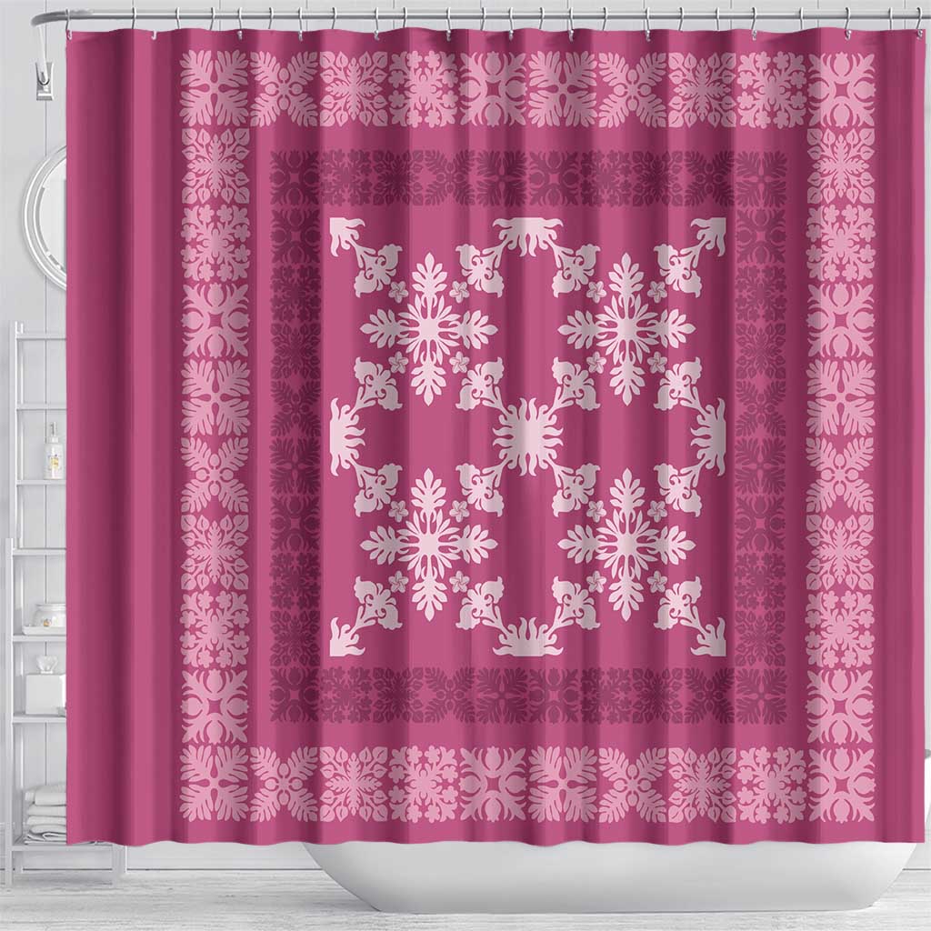 Hawaiian Quilt Pattern Shower Curtain Pink Hawaii Culture Tropical LT9 - Polynesian Pride