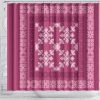 Hawaiian Quilt Pattern Shower Curtain Pink Hawaii Culture Tropical LT9 - Polynesian Pride