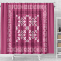 Hawaiian Quilt Pattern Shower Curtain Pink Hawaii Culture Tropical LT9 - Polynesian Pride