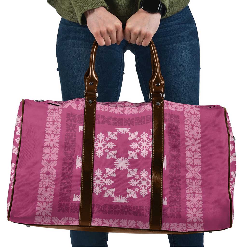 Hawaiian Quilt Pattern Travel Bag Pink Hawaii Culture Tropical LT9 Pink - Polynesian Pride