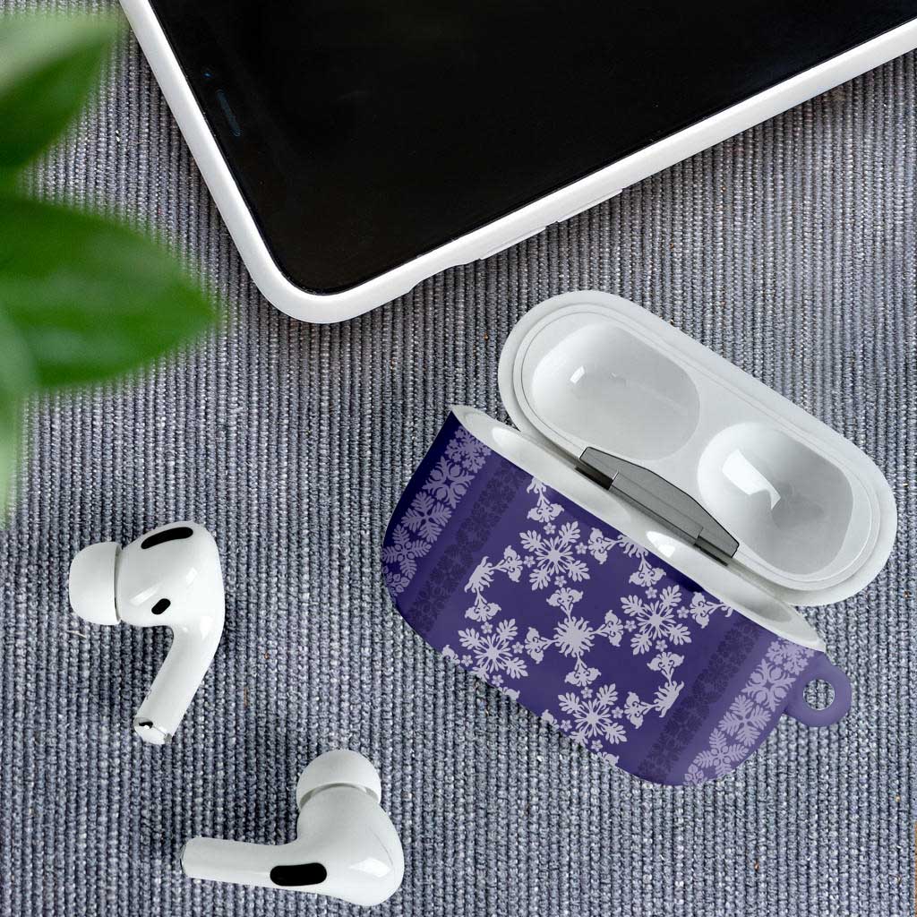 Hawaiian Quilt Pattern AirPods Case Purple Hawaii Culture Tropical LT9 - Polynesian Pride