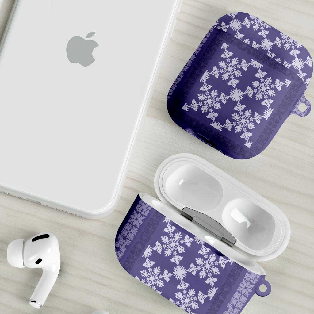 Hawaiian Quilt Pattern AirPods Case Purple Hawaii Culture Tropical LT9 - Polynesian Pride
