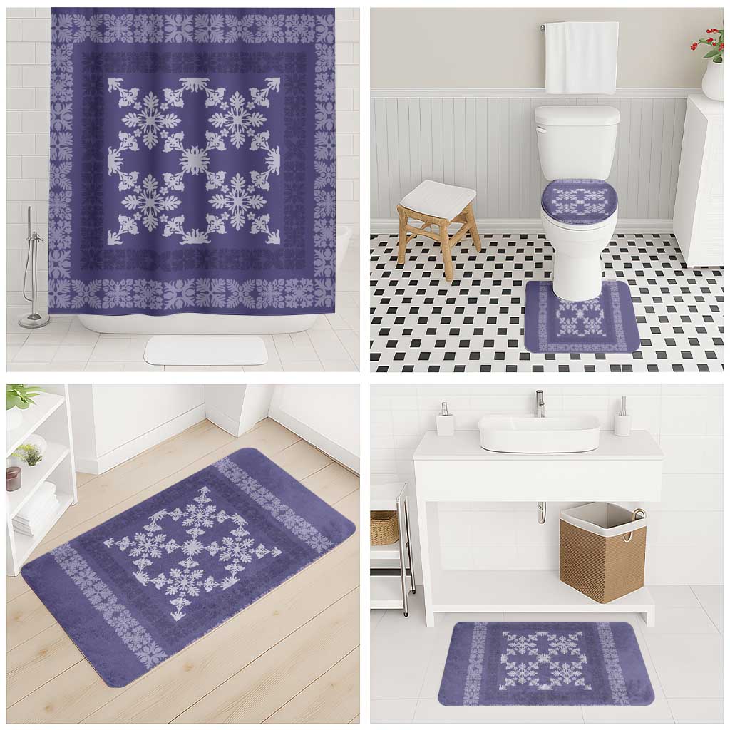 Hawaiian Quilt Pattern Bathroom Set Purple Hawaii Culture Tropical LT9 - Polynesian Pride